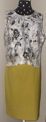 Piazza Sempione-Yellow Stretch Cotton Basic Skirt-Size 46-Italy - Image 1 of 4