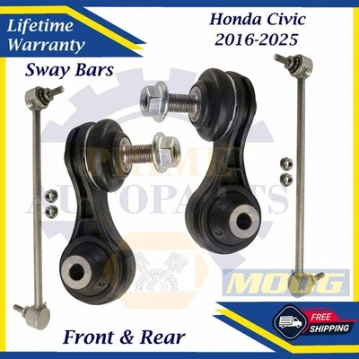 Barra estabilizadora delantera y trasera MOOG OEM para Honda Civic 2016-2025 garantía de por vida Foto 1 de 4