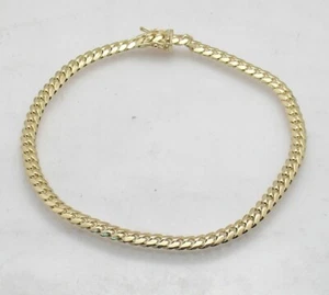 10" Tight Miami Cuban Chain Ankle Bracelet Anklet Real Solid 10K Yellow Gold - Picture 1 of 5