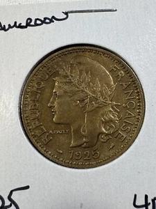 1925 Cameroon 2 Francs Low Mintage - Picture 1 of 4