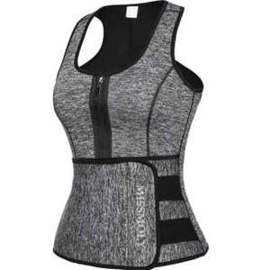 MissMoly Gray Sweat Body Shaper Waist Trainer Shapewear Women's Sz 2XL - Picture 1 of 12