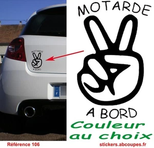 Sticker autocollant MOTARDE A BORD - Honda Yamaha Suzuki Kawasaki Ducati - 106 - Picture 1 of 3