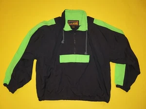 Vintage 90's Express NEON Ski Snowboarding Jacket Half Zip Pocket Sz Med - Picture 1 of 6