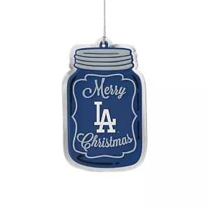 LA Dodgers Christmas Tree Holiday Flat Ornament - Mason Canning Jar - Logo - Picture 1 of 1