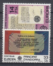 Briefmarken Europa Andorra (sp.. Post) CEPT ** 1982 Michel 153-154 Versand 0 EUR