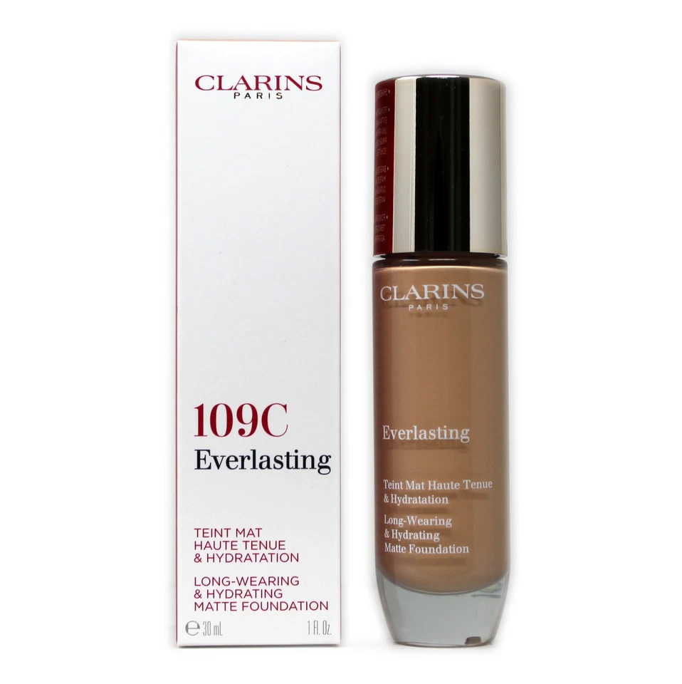 CLARINS EVERLASTING LONG WEARING & HYDRATING MATTE FOUNDATION 30ML #109C WHEAT - Image 1 of 1