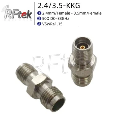 2.4mm Female To 3.5mm Female DC-33GHz RF Adapter High Frequency MMwave Connector - Image 1 of 2