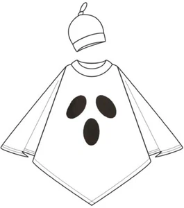 Hooded Cape Cloak Halloween Cosplay Ghost Costume For Unisex Kids Toddler 1-6T - Picture 1 of 11