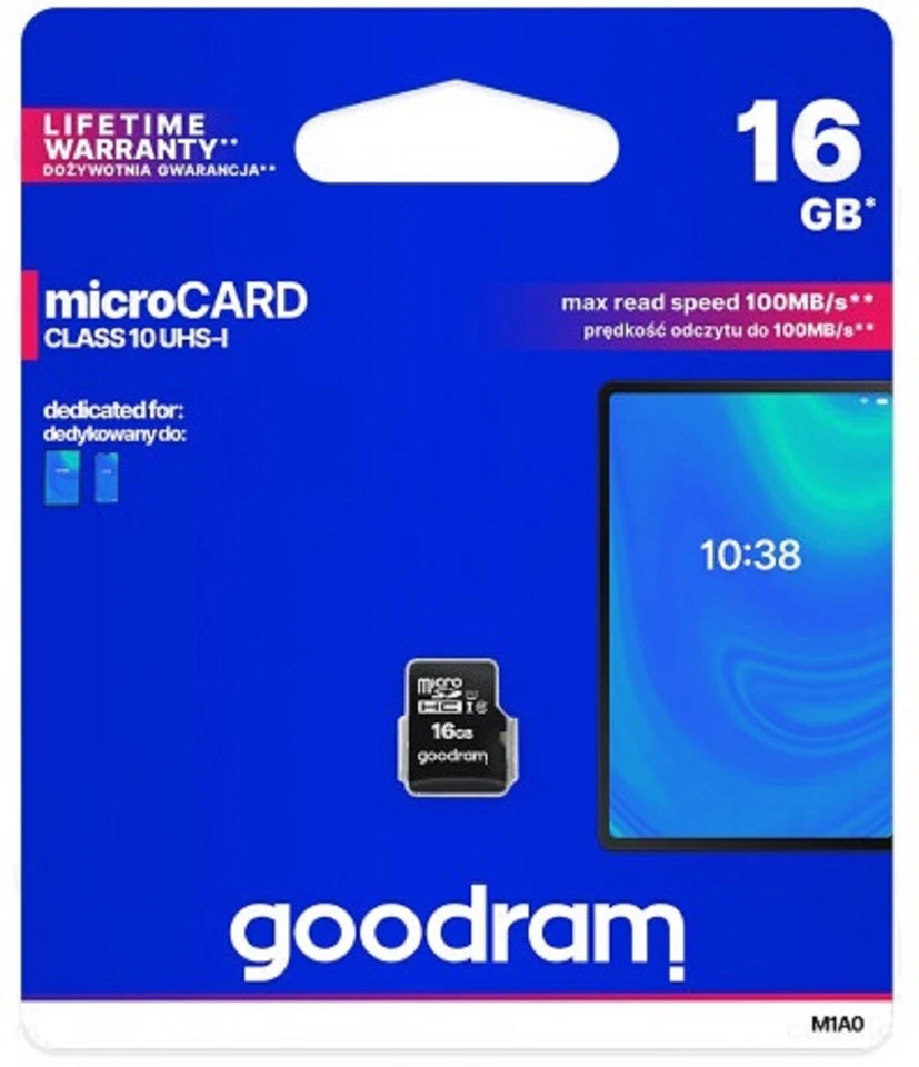 GOODRAM MICRO SD 16GB 100MB/s MEMORY CARD SCHEDA MEMORIA CLASSE 10 UHS-I - Immagine 1 di 1