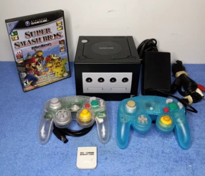 Nintendo DOL-101 GameCube Console - Black + 2 Controller + SSBM CIB + Memory - Image 1 of 4