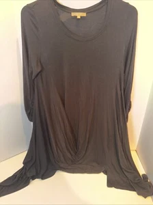 Joan Vass New York Women’s Blouse Size Large 3/4 Sleeves Color Black Rayon Blend - Picture 1 of 9