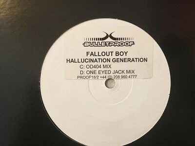 Fallout Boy Hallucination Generation wht lbl blk vinyl 12" test press hard house Foto 1 de 2