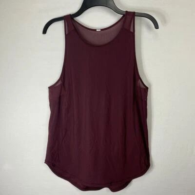 Lululemon Womens Tank Burgundy Wine Mesh Detail Fits Medium 6091 — 第 1/4 张图片