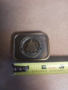 Vintage AT&T Bell System Brass Belt Buckle Made in USA Chagrin Falls Ohio - Bild 1 von 3