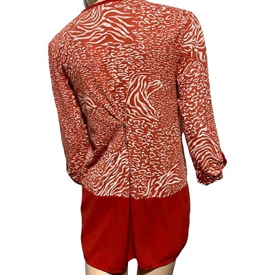 FRESH PRODUCE Top Mixed Media Back Button Tunic Shirt Women's Size M Medium - Image 1 of 4