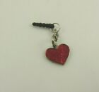 Heart Red charm cell phone or fits Ipad charm ear cap dust plug love Valentine