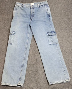 Rails Jeans Womens 31 Light Wash Cargo Relaxed Fit Boyfriend Y2K Streetwear - Picture 1 of 14