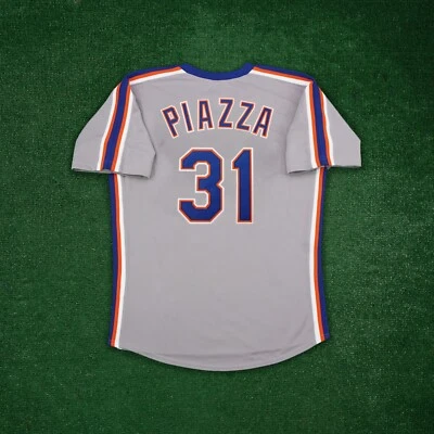 Mike Piazza 1988 New York Mets Grey Road Men's Cooperstown Throwback Jersey - Image 1 of 4