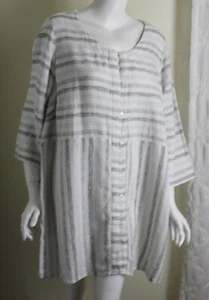 NWT Pure jill J.Jill Sz 2X Runs 1X White Gauze Artsy Woven Linen Tunic Shirt Top - Picture 1 of 4