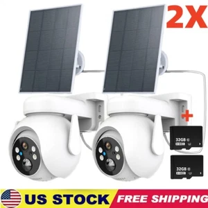 Solar Battery Powered Wireless Outdoor Pan/Tilt Home Security Camera System WiFi - Picture 1 of 19