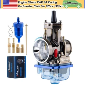 Engine 34mm PWK 34 Racing Carburetor Carb For 125cc-300cc Scooter Dirt Bike ATV - Picture 1 of 15