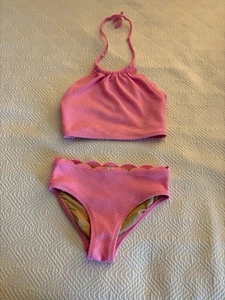 Old Navy Girls Pink Two Peice Bathing Suit With String Tie On the Back - Picture 1 of 3
