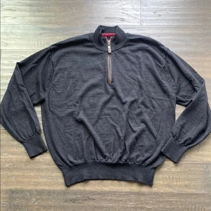 ORVIS Merino Wool Quarter-Zip Sweater Mens Sz XXL Black - Picture 1 of 7