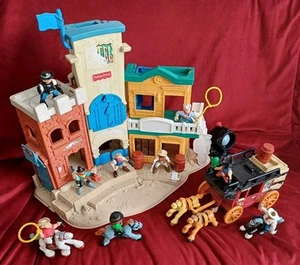 Vintage Fisher Price Great Adventures Wild Western Town Figures Stagecoach Horse - Picture 1 of 20