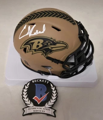 Minicasco Beckett Auto Firmado por Ed Reed Baltimore Ravens Salute To Service  Foto 1 de 4