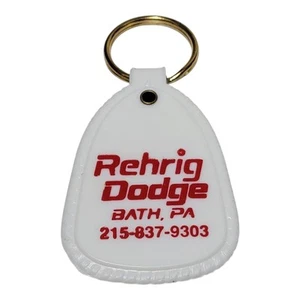 Vintage Rehrig Dodge Auto Dealership Keychain Key Fob Bath Pennsylvania - Picture 1 of 3