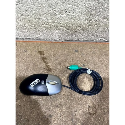 HP 417441-001 Optical Mouse Black Silver Wired PS/2 3-Button Scroll Wheel for PC - Image 1 of 4