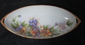 Antike Preußen Königlich Rudolstadt Sellerie Schale Germany handbemalt E Beyer Stiefmütterchen - Bild 1 von 5