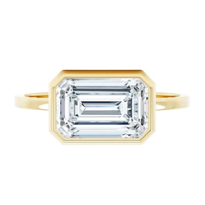 14K Yellow Gold IGI Certified Lab Grown Diamond Wedding Ring 2.00 Ct Emerald Cut - Image 1 of 4