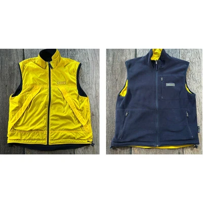 Abrigo Chaleco Reversible De Colección Polo Sport Polartec Para Hombre Grande Amarillo Azul  Foto 1 de 4