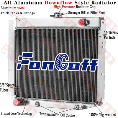 3Row Aluminum Radiator For 69-71 Dodge D100 D200 D300 W100 W200 W300 Pickup 6.3L - Image 1 of 4