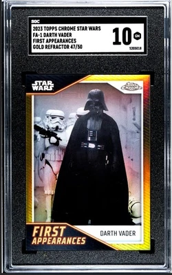 2023 Topps Chrome Star Wars Darth Vader (First Appearance) Gold /50 SGC 10 POP 1 - Image 1 of 3