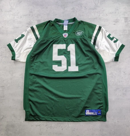 Jonathan Vilma NY Jets New York NFL Green Football Jersey #51 Reebok Size 56 Cover