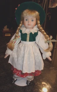 ALPINE MOUNTAINS PORCELAIN DOLL -WORLD'S CHILDREN- 17"- 18" - STAND IS INCLUDED. - Picture 1 of 6