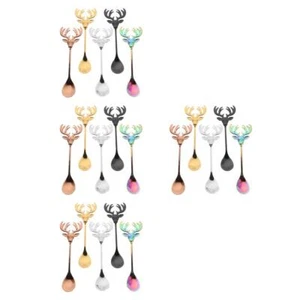20 pcs Reindeer Head Stainless Steel Spoons Decorative Coffee Spoons Unique Tea - Picture 1 of 12