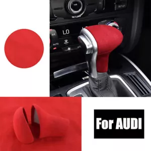Suede Leather Car Gear Shift Knob Cover Trim For Audi A4L A6L A5 A6 A7 Q5 Q7 S6 - Foto 1 di 5