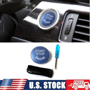 Engine Start Stop Button Replacement For BMW E Series E60 E90 E70 E71 Blue - Picture 1 of 12