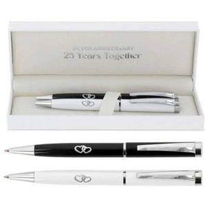 Shudehill Giftware Bridgewater 25 Years Silver Anniversary Pen Set 341501 - Picture 1 of 1