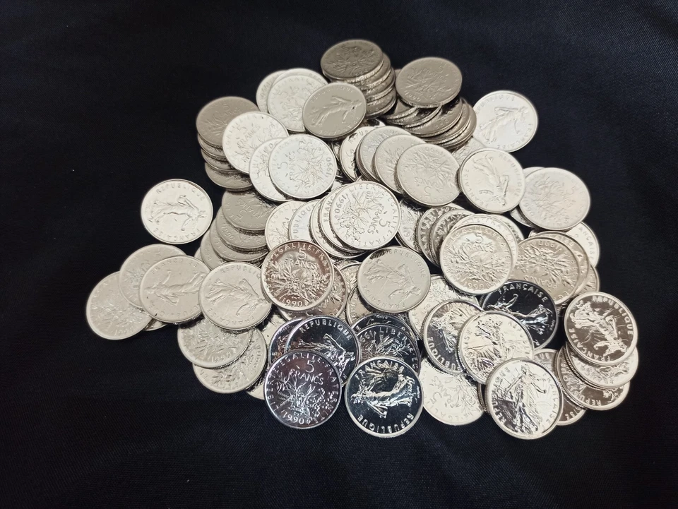 Lot de 100 X 5 Francs Semeuse Nickel 1990 Neuves / UNC / FDC Sortie de Rouleau - Photo 1/1