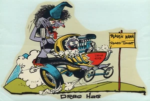 DRAG HAG RAT ROD HOT ROD RACING RAT FINK BIKER MOTORCYCLES TOOLS GUNS STICKER - Picture 1 of 1