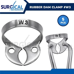 5 Pcs Endodontic Rubber Dam Clamps #W3 Stainless Surgical Dental German Grade - Picture 1 of 8