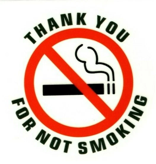 GRACIAS POR NO FUMAR Pegatinas | Transparente | Exterior Duradero | Calcomanías Foto 1 de 1