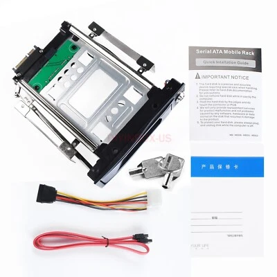 5.25" Tray-Less Hot-Swap Mobile Rack for SATA 3.5" SSD Caddy &Adapter 654540-001 - Image 1 of 4
