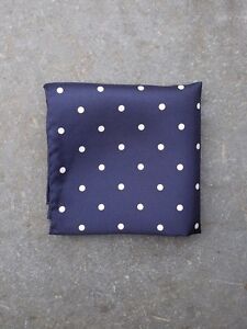 Navy Polka-dot Pocket Square in silk by Tails and the Unexpected