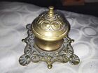 antique brass desk french  inkwell