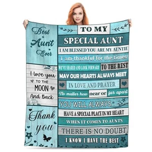 Auntie Gift Blanket from Niece Soft Throw Blanket 50"x60" - Picture 1 of 9